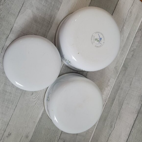 Decorative Corning Coordinates Shadow Iris Enamel Mixing Bowls Set Of 3 By Lingo - Picture 4 of 11